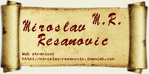 Miroslav Resanović vizit kartica